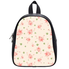 Pink Flowers Pattern Spring Nature School Bag (small) by TeesDeck