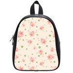 pink flowers pattern spring nature School Bag (Small) Front