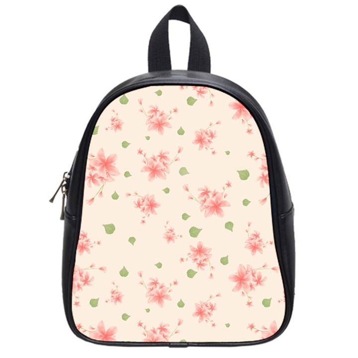 pink flowers pattern spring nature School Bag (Small)