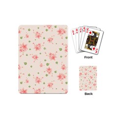 Pink Flowers Pattern Spring Nature Playing Cards Single Design (mini)