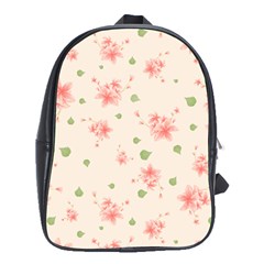 Pink Flowers Pattern Spring Nature School Bag (xl) by TeesDeck