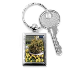 Columbus Commons Yellow Tulips Key Chain (rectangle) by Riverwoman