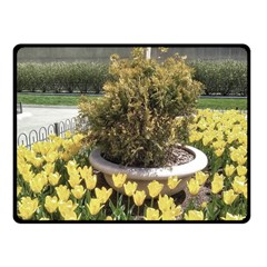 Columbus Commons Yellow Tulips Fleece Blanket (small) by Riverwoman