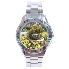 Columbus Commons Yellow Tulips Stainless Steel Analogue Watch by Riverwoman