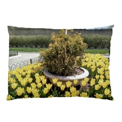 Columbus Commons Yellow Tulips Pillow Case (two Sides) by Riverwoman