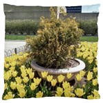 Columbus Commons yellow tulips Large Flano Cushion Case (One Side) Front