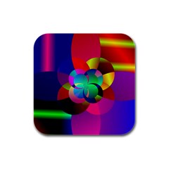 Fractal Artwork Abstract Background Rubber Square Coaster (4 Pack)  by Sudhe