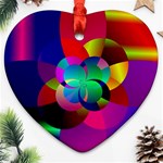 Fractal Artwork Abstract Background Heart Ornament (Two Sides) Back