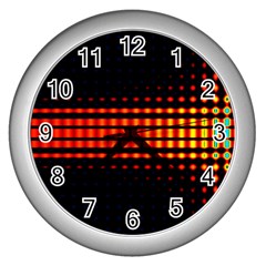 Signal Background Pattern Light Wall Clock (silver) by Sudhe