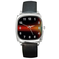 Signal Background Pattern Light Square Metal Watch by Sudhe