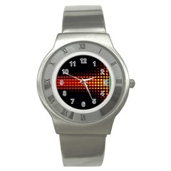 Signal Background Pattern Light Stainless Steel Watch by Sudhe