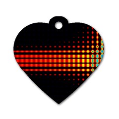 Signal Background Pattern Light Dog Tag Heart (one Side) by Sudhe