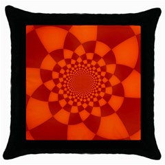 Fractal Artwork Abstract Background Orange Throw Pillow Case (black) by Sudhe