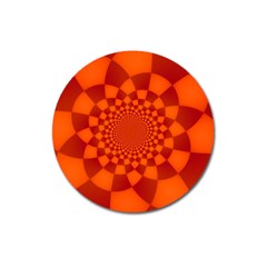 Fractal Artwork Abstract Background Orange Magnet 3  (round) by Sudhe