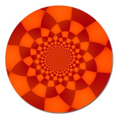 Fractal Artwork Abstract Background Orange Magnet 5  (round) by Sudhe