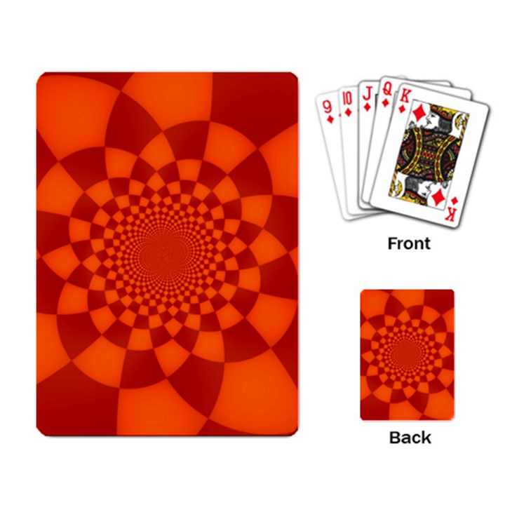 Fractal Artwork Abstract Background Orange Playing Cards Single Design (Rectangle)