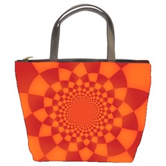 Fractal Artwork Abstract Background Orange Bucket Bag by Sudhe