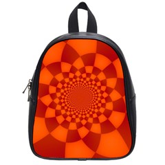 Fractal Artwork Abstract Background Orange School Bag (small) by Sudhe