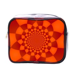 Fractal Artwork Abstract Background Orange Mini Toiletries Bag (one Side) by Sudhe