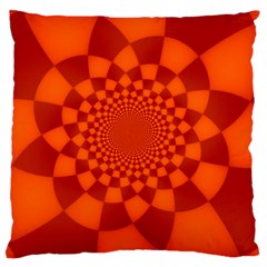 Fractal Artwork Abstract Background Orange Large Cushion Case (one Side) by Sudhe