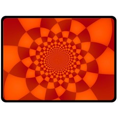 Fractal Artwork Abstract Background Orange Double Sided Fleece Blanket (large)  by Sudhe