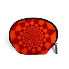 Fractal Artwork Abstract Background Orange Accessory Pouch (small) by Sudhe