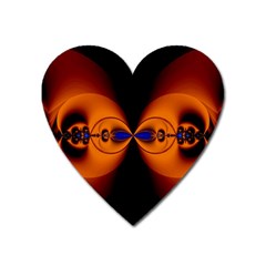 Abstract Artwork Fractal Background Black Orange Heart Magnet by Sudhe