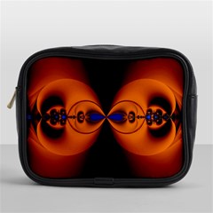 Abstract Artwork Fractal Background Black Orange Mini Toiletries Bag (one Side) by Sudhe