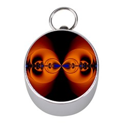 Abstract Artwork Fractal Background Black Orange Mini Silver Compasses by Sudhe