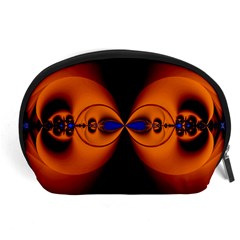 Abstract Artwork Fractal Background Black Orange Accessory Pouch (large) by Sudhe