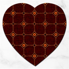 Background Pattern Design Geometric Brown Jigsaw Puzzle (heart) by Sudhe