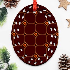 Background Pattern Design Geometric Brown Oval Filigree Ornament (two Sides) by Sudhe