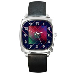 Fractal Artwork Abstract Background Square Metal Watch