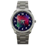 Fractal Artwork Abstract Background Sport Metal Watch Front