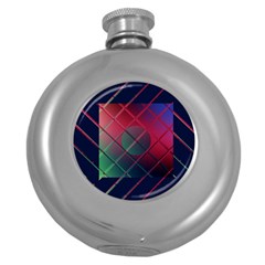 Fractal Artwork Abstract Background Round Hip Flask (5 Oz) by Sudhe