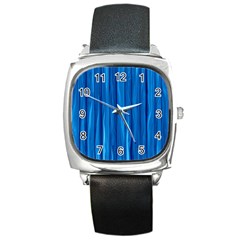 Textured Background Wood Logs Square Metal Watch by Bajindul