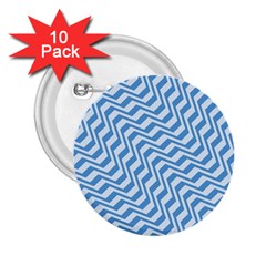 Geometric Blue Shades Diagonal 2 25  Buttons (10 Pack)  by Bajindul