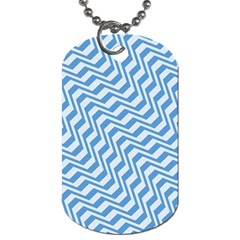 Geometric Blue Shades Diagonal Dog Tag (one Side) by Bajindul