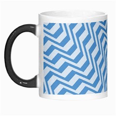 Geometric Blue Shades Diagonal Morph Mugs by Bajindul