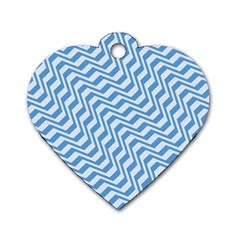 Geometric Blue Shades Diagonal Dog Tag Heart (one Side) by Bajindul