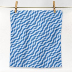 Geometric Blue Shades Diagonal Face Towel by Bajindul