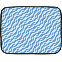 Geometric Blue Shades Diagonal Double Sided Fleece Blanket (mini)  by Bajindul