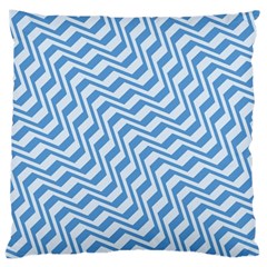 Geometric Blue Shades Diagonal Large Cushion Case (two Sides) by Bajindul