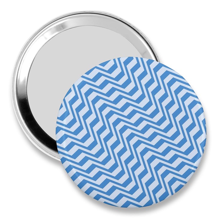 Geometric Blue Shades Diagonal 3  Handbag Mirrors