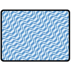 Geometric Blue Shades Diagonal Double Sided Fleece Blanket (large)  by Bajindul