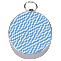 Geometric Blue Shades Diagonal Silver Compasses by Bajindul