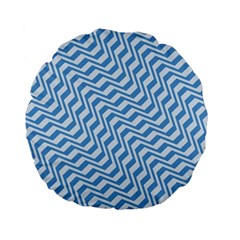 Geometric Blue Shades Diagonal Standard 15  Premium Flano Round Cushions by Bajindul