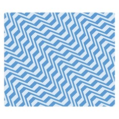 Geometric Blue Shades Diagonal Double Sided Flano Blanket (small)  by Bajindul