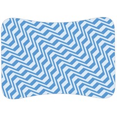 Geometric Blue Shades Diagonal Velour Seat Head Rest Cushion by Bajindul