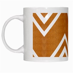 Wood Zigzag Texture White Mugs by Bajindul